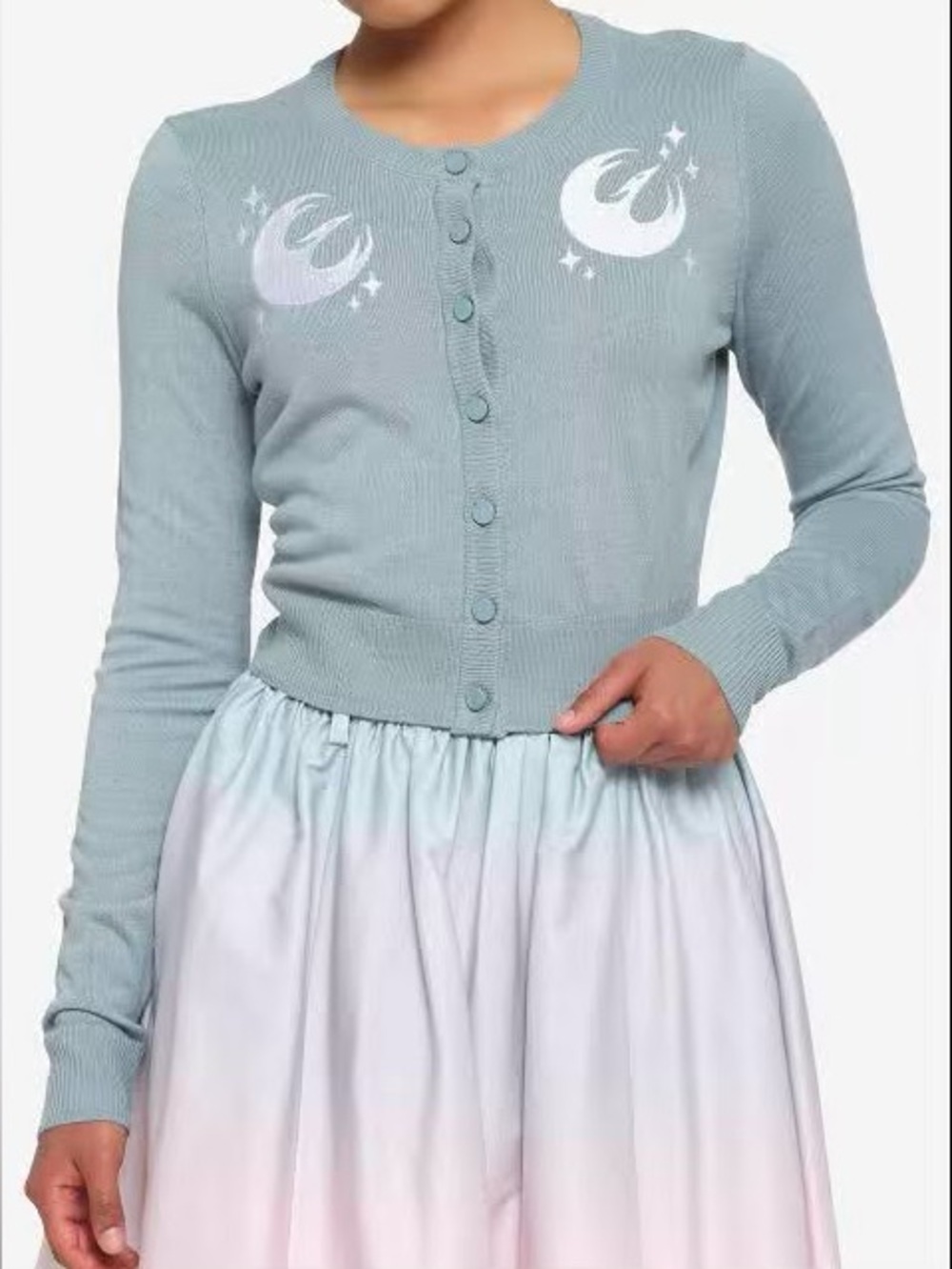 Her Universe Sage Green Cardigan with White Rebel Emblems
Hot Topic